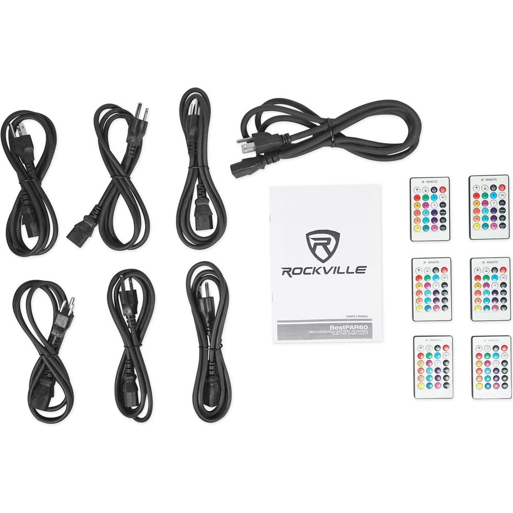 BEST PACK 60 (6) White Rechargeable Lights+Case+Wireless DMX Controller