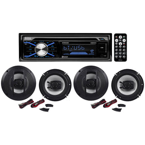 Boss 508UAB 1-DIN Car CD/MP3 Player Receiver w/Bluetooth+(4) 6.5" R63 Speakers
