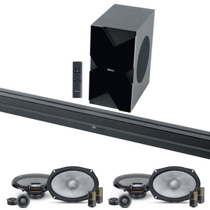 (2) Pairs Alpine R2-S69C 6x9" High-Res Component Speakers+Home Theater Soundbar
