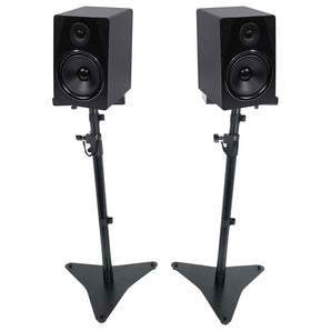 (2) Rockville APM8B 8" 500w Powered Studio Monitors Speakers+Adjustable Stands
