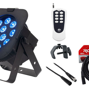 American DJ 12PX HEX LED DMX RF Par Can Wash Stage Up-Light+Remote+Clamp+Cables