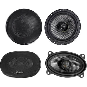 Pair American Bass SQ 6.5"+SQ 4.6 4x6" Car Audio Speakers w/Neo Swivel Tweeters