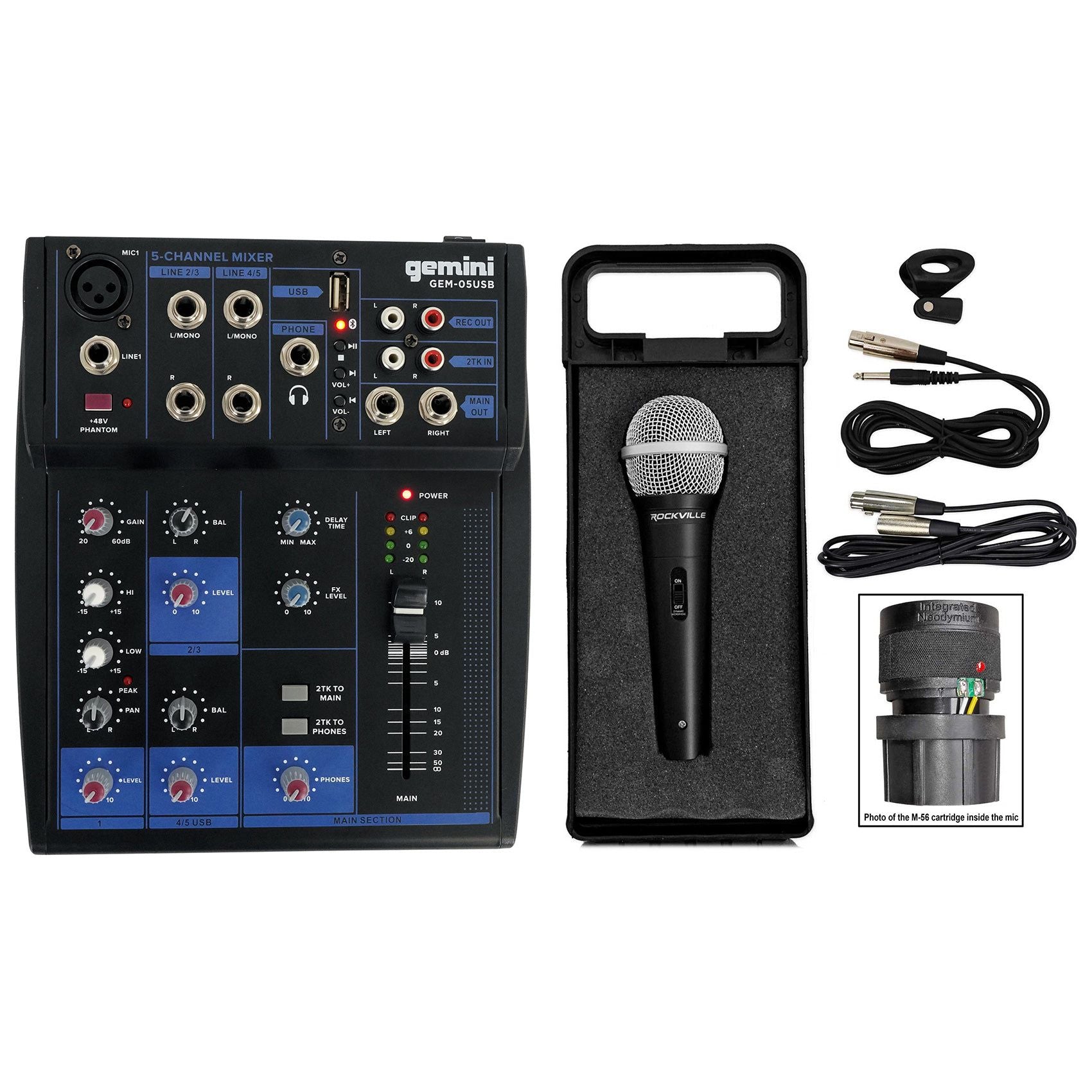 Gemini - GEM-08USB - Compact 8 Channel Bluetooth Mixer