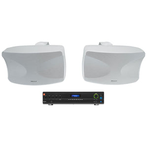 JBL VMA160 Commercial 70V Bluetooth Amplifier+(2) Indoor/Outdoor White Speakers