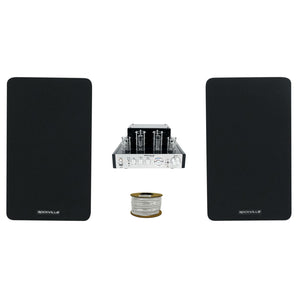 Rockville BluTube Tube Amplifier w/ Bluetooth+(2) 5.25" Black Bookshelf Speakers
