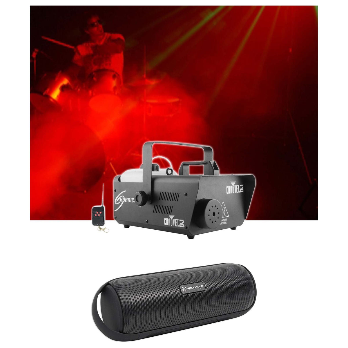 H1600 Hurricane 1600 DMX Fog Machine+Remote Timer -25,000 CFM+Speaker