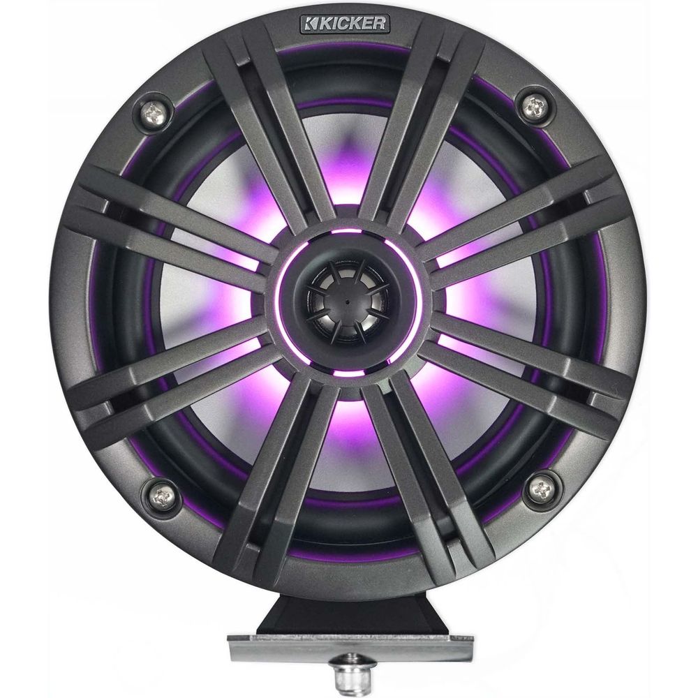 (2) KICKER 46KMFC8 300w 8" Marine LED Speakers in Surface Mount Pods 46KMFC8