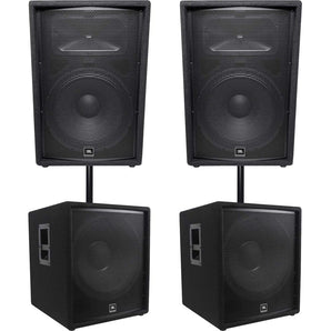 (2) JBL JRX215 1000w 15" 2-Way DJ P/A Speakers+(2) 18" 1400w Subwoofers Pro Subs