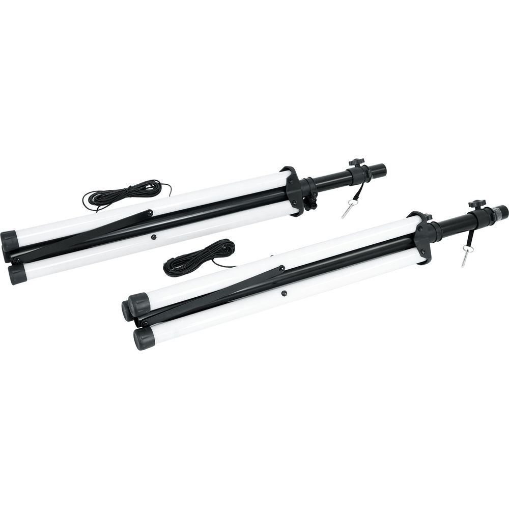 (2) SPG84 8" Passive 400W DJ PA Speakers+Stands w/LEDs+Remote+Cables