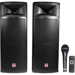 Rockville Karaoke Machine System w/Dual 15" Speakers+Mic+Stand w/Tablet Mount
