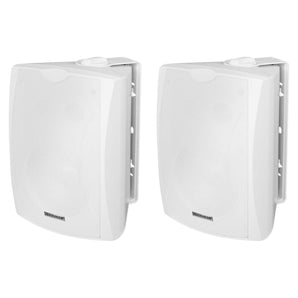 2) Rockville WET-6W 70V 6.5" IPX55 White Commercial Indoor/Outdoor Wall Speakers