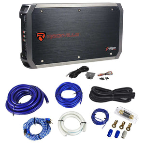 Rockville RXH-F5 3200 Watt/800w CEA RMS 5 Channel Car Stereo Amplifier+Amp Kit