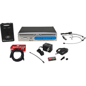 Peavey PV-1 U1 BHS 906.00MHZ UHF Wireless Headset Microphone System + XLR Cables