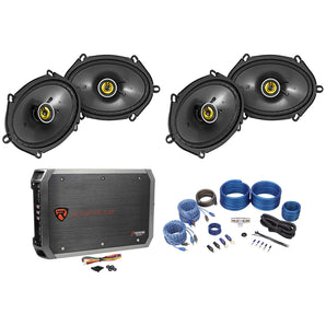 4) Kicker 46CSC684 CS68 6x8" 450w Car Audio Speakers+4-Channel Amplifier+Amp Kit