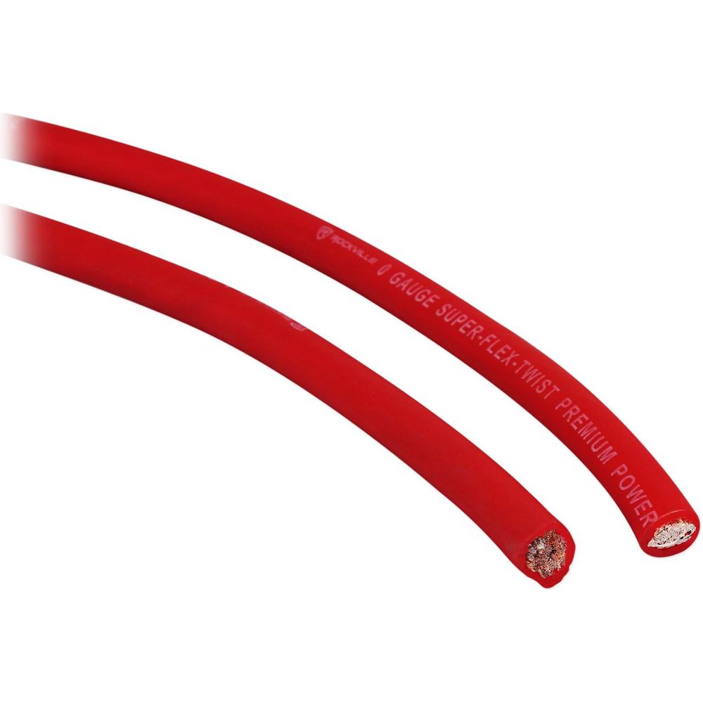 Rockville R0G100 RED 0 Gauge AWG 5 Foot Car Amp Ground Wire Cable