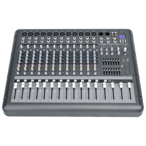 Rockville RPM1470 14 Channel 6000w Powered Mixer USB, Effects+12-Ch Snake Cable