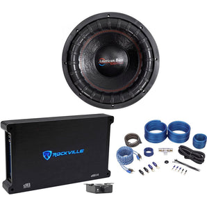 American Bass XFL-1244 2000w 12" Competition Subwoofer+Mono Amplifier+Amp Kit