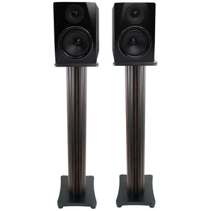 2 Rockville APM6B 6.5" USB Studio Monitor Speakers+36" Dark Wood Premium Stands