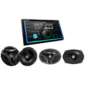 JVC KW-R940BTS 2-Din Bluetooth Car CD Receiver w/Alexa+2) 6.5"+2) 6x9" Speakers