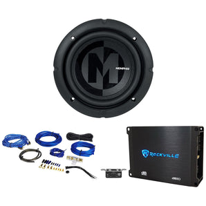 Memphis Audio PRX624 6.5" Car Audio Subwoofer 300w Sub+Mono Amplifier+Amp Kit