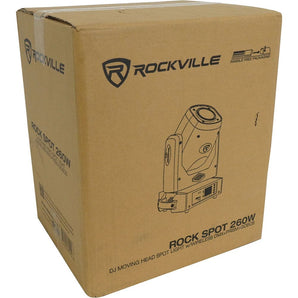 2 Rockville ROCK SPOT 260W DJ Moving Head Spot Lights w Wireless DMX+Prism+Gobos