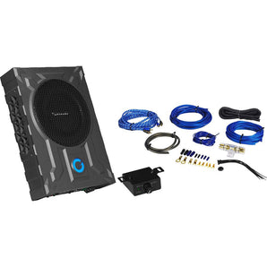 Planet Audio PA8W 8" 800w Slim Under-Seat Powered Car/Truck Subwoofer+Wire Kit