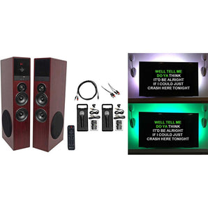 Rockville Bluetooth Home Theater/Karaoke Machine System W/LED'S+Subs+(2) Mics