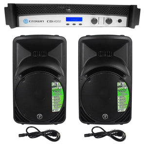 Crown CDi4000 2-Channel, 1200w Power Amplifier+(2) Mackie SRM Speakers/Monitors