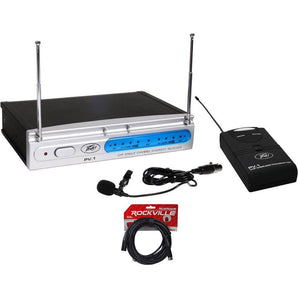 Peavey PV-1 U1 BL 911.70 Mhz UHF Wireless Lavalier Microphone System+XLR Cable