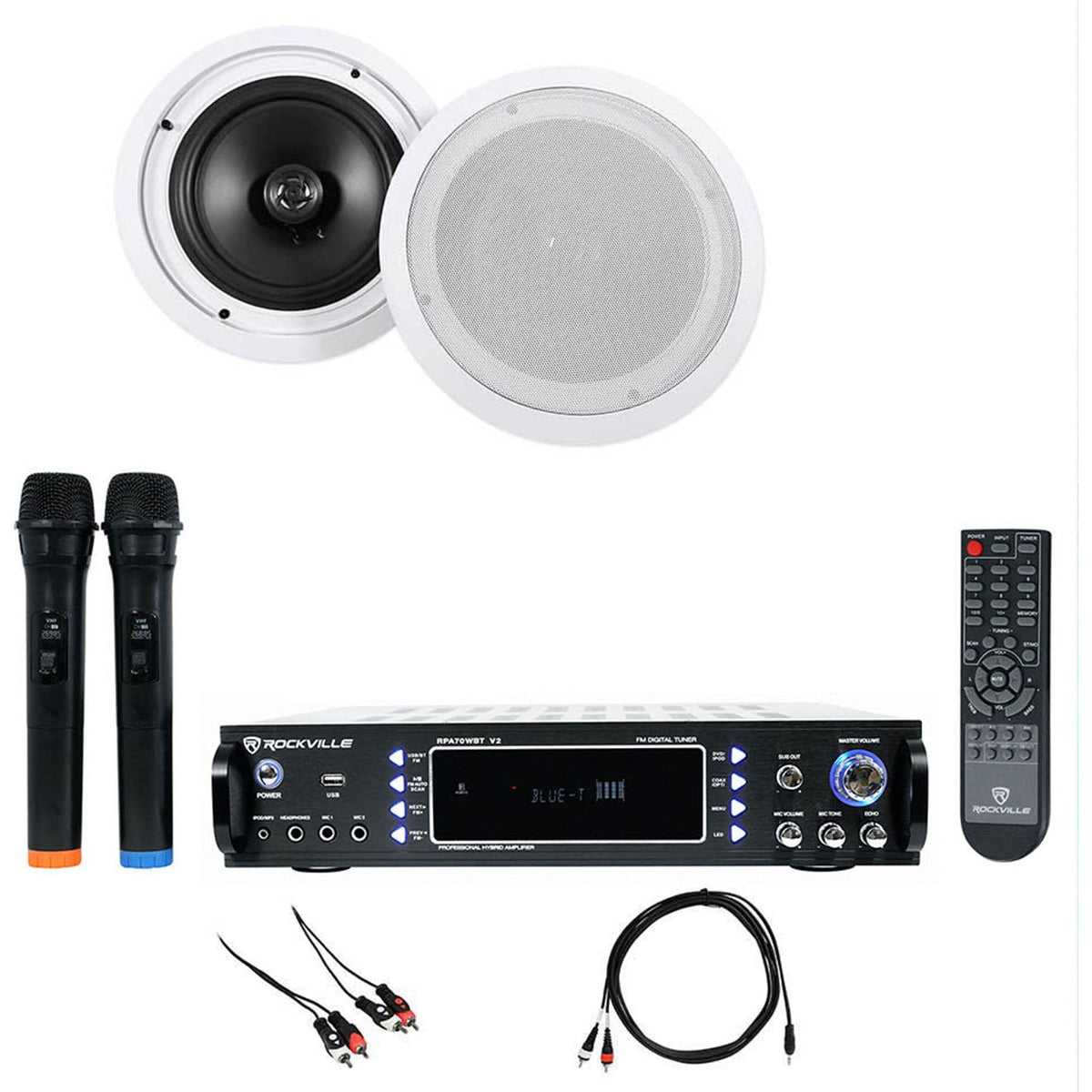 RPA70WBT + HC85 White In-Ceiling Speakers Bundle