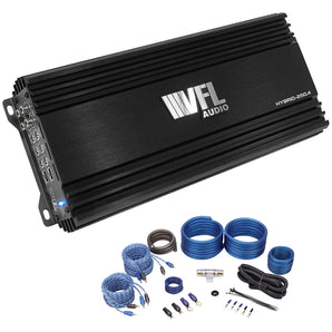 VFL Hybrid 250.4 1000 Watt 4-Channel Car Amp 150w RMS x 4 @ 2 ohm+Amp Kit