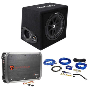 KICKER 43VC124 Comp 12" Subwoofer In Vented Sub Box Enclosure+Amplifier+Amp Kit
