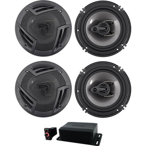 Memphis Hidden Hide Away Classic Car Stereo Receiver+(4) 6.5 inches 3-Way Speakers
