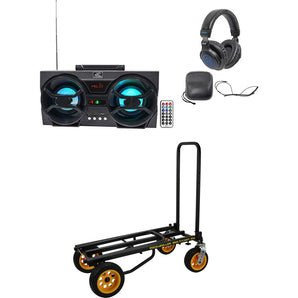 RocknRoller R18RT MultiCart R16 DJ PA 700 lb. Equipment Cart+Speaker+Headphones