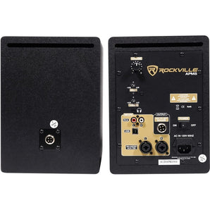 Pair Rockville APM5B 5.25" 2-Way 250W Powered USB Studio Monitor Speakers+Pads