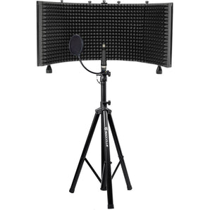 Rockville Recording Studio Microphone Isolation Shield+Tripod Stand+Pop Filter