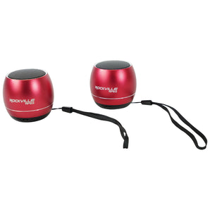 Pair Rockville RPB3-RED Handheld Wireless Linking Portable Bluetooth Speakers