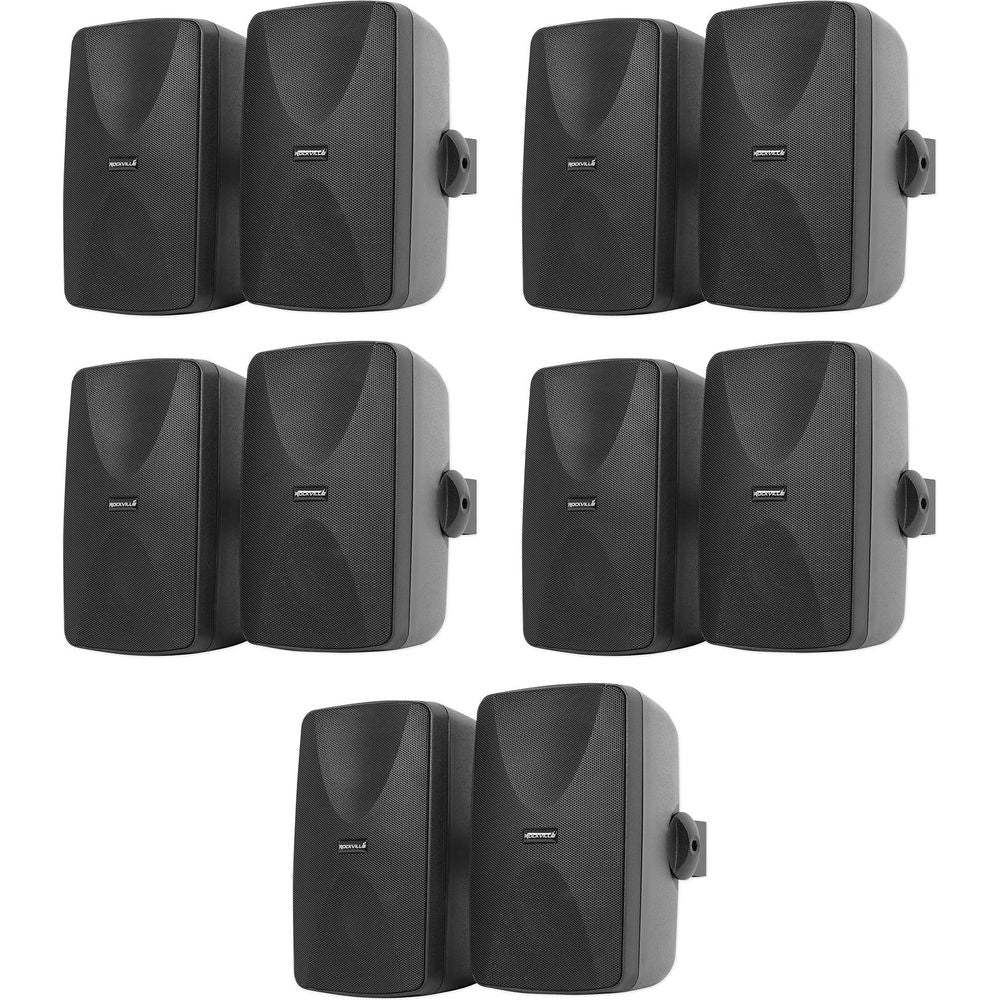 Rockville WET-7020B Black 5.25" Indoor Home/Outdoor Patio Wall Speakers