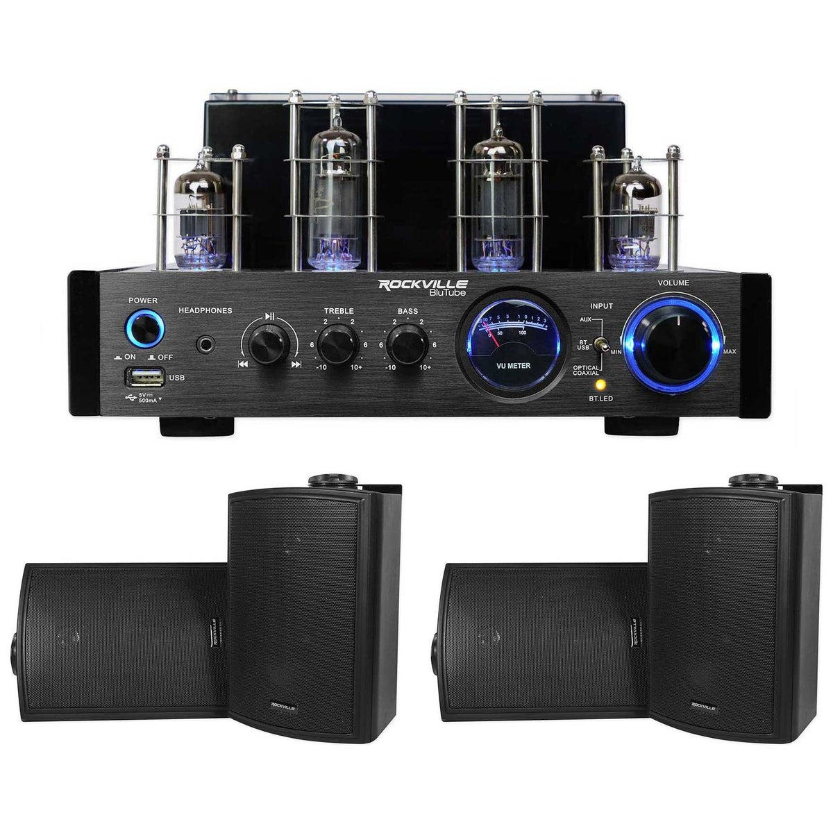BluTube LED + HP5S-8 BK 4-Pack Bundle