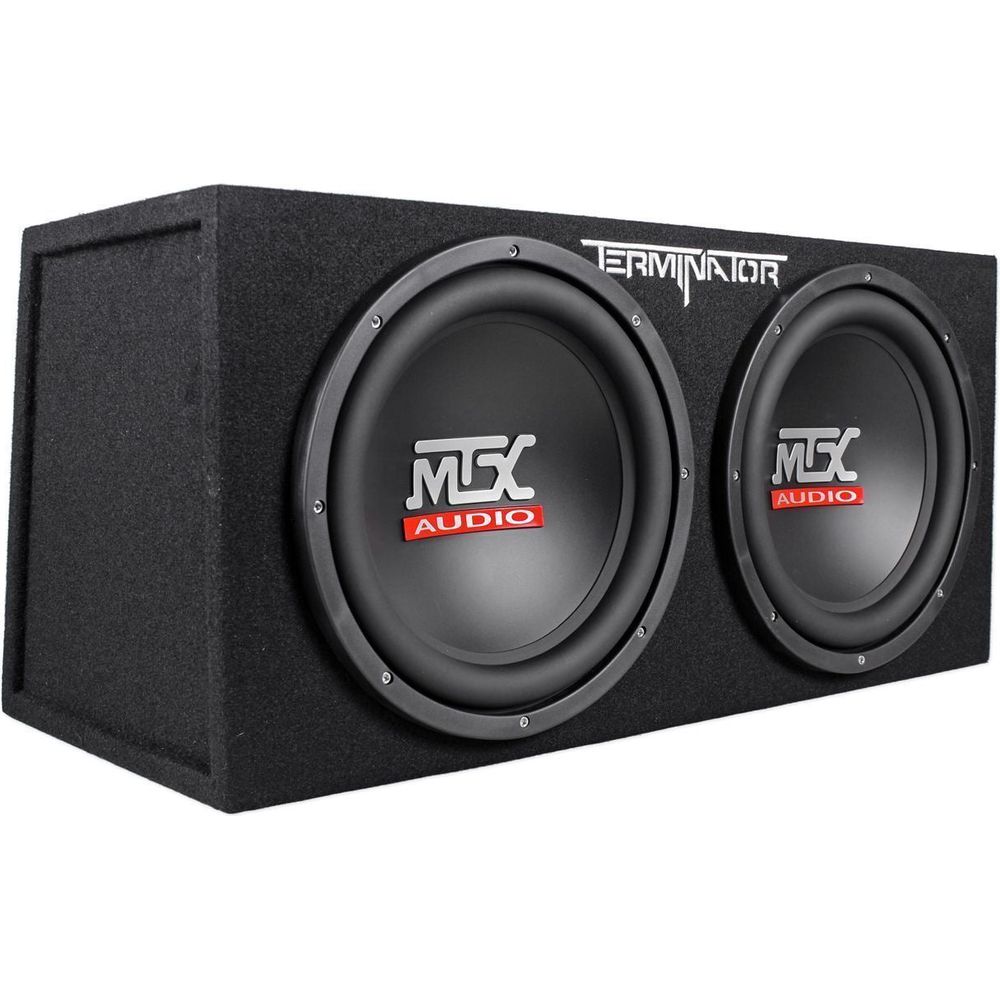 MTX Terminator TNE212D 1200 Watt 2 Ohm Dual 12” Subwoofers/Subs + Sealed Sub Box