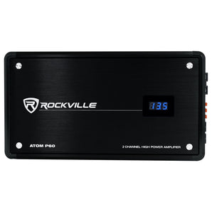 Rockville ATOM P60 4800 Watt Peak/1200w RMS 2 Channel Marine/Boat Amplifier Amp