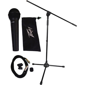 Peavey PVI100XLR Wired Dynamic Cardioid Microphone+Case+Mic Clip+Cable+Mic Stand