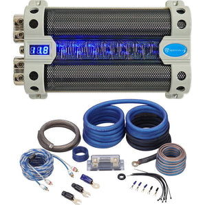 Rockville RFC50F 50 Farad Voltage Display Capacitor+100% OFC Amp Kit