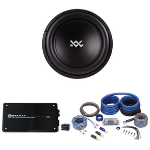 RE Audio XX15D2 V2 15" 1500W Dual 2-Ohm Car Sub Subwoofer+Mono Amplifier+Amp Kit