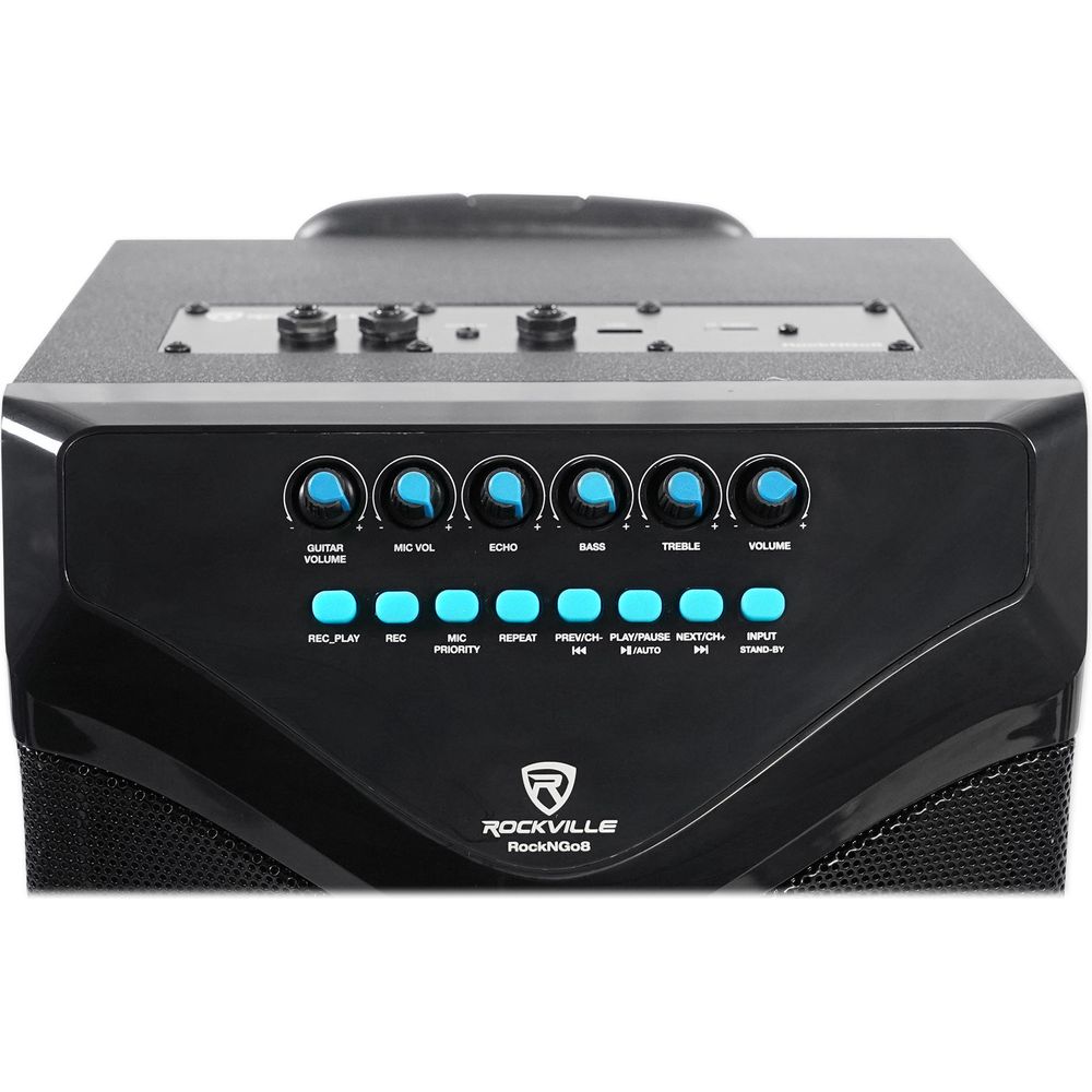 ROCKnGo 8 Portable Karaoke Speaker + Wireless Microphone Bundle