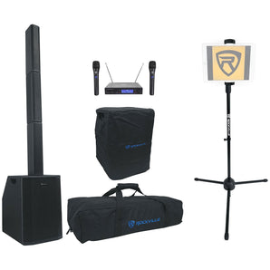 Rockville TITAN ARRAY Karaoke Machine System+Subs+(2) Wireless Mics+Tablet Stand