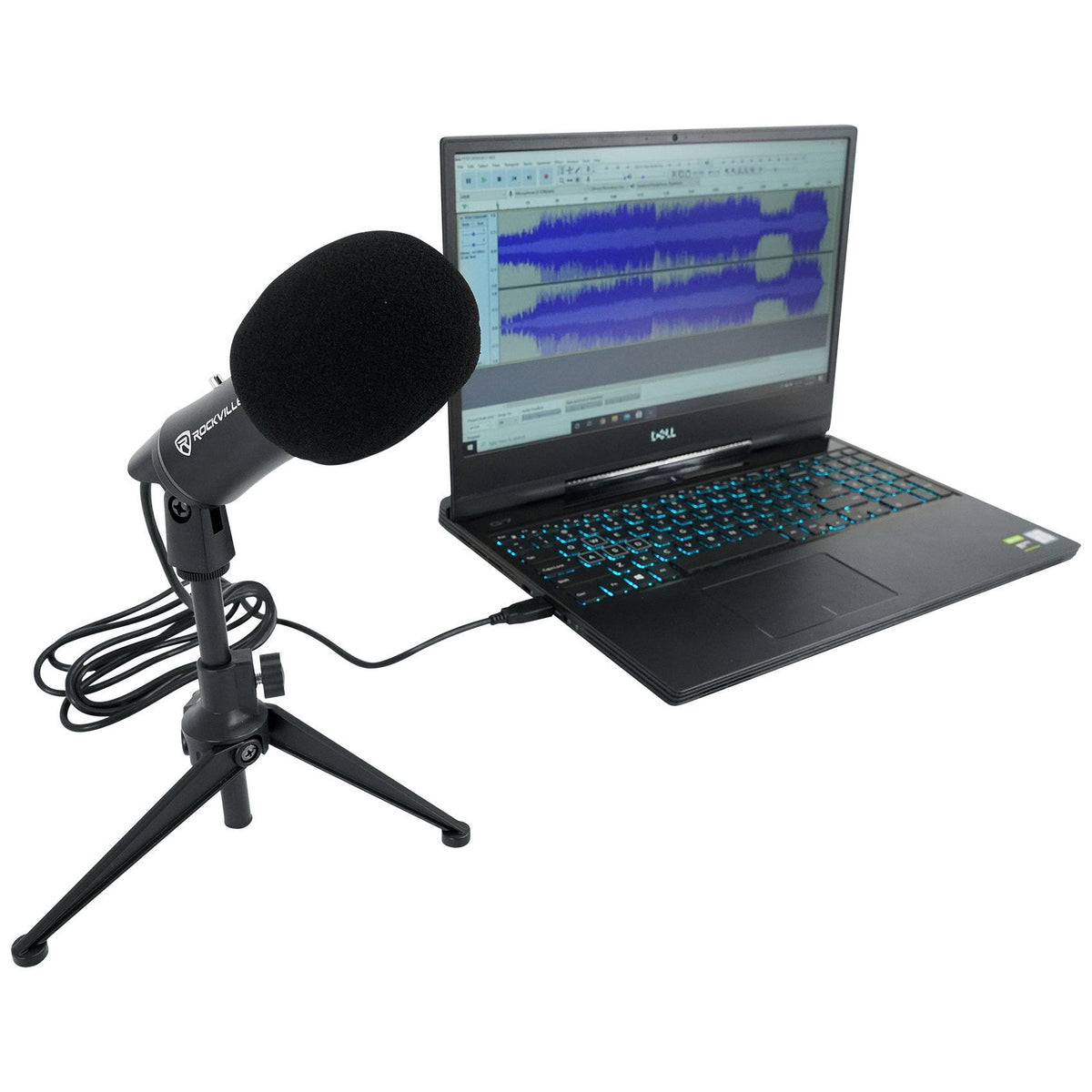 Rockville Z-Stream USB Microphone + RockPop Dual-Screen Filter Bundle