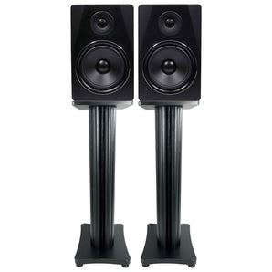 (2) Rockville APM8B 8" USB Studio Monitor Speakers+28" Black Premium Stands