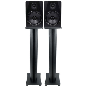 (2) Rockville APM8B 8" USB Studio Monitor Speakers+36" Black Premium Stands