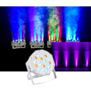 (8) Rockville RockPAR50 WHT LED RGB Compact Par Can DJ/Club DMX Wash Lights